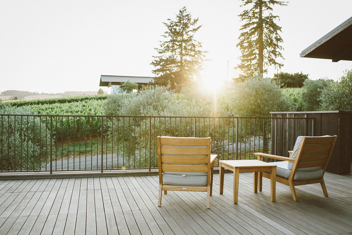 Tasting wines at Domaine Roy in the Dundee Hills