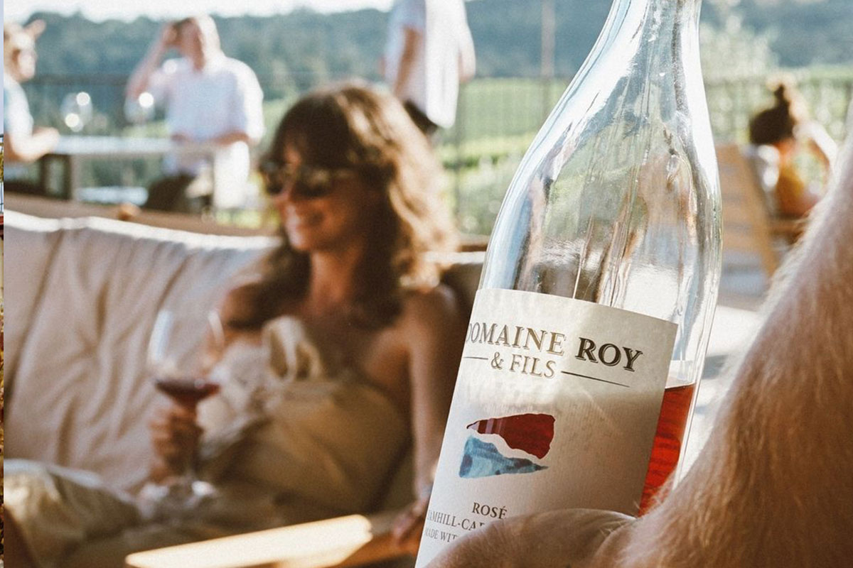 Tasting rosé at Domaine Roy