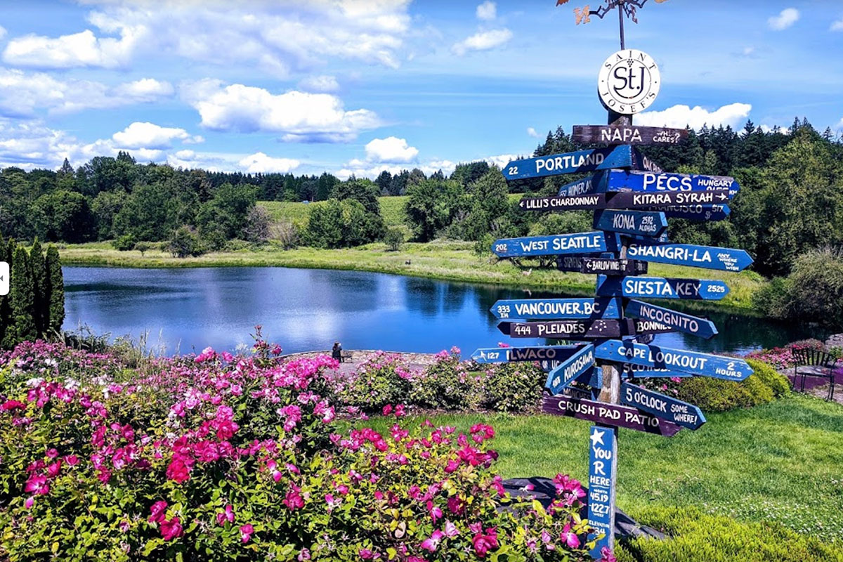 St. Josef's Winery sign post