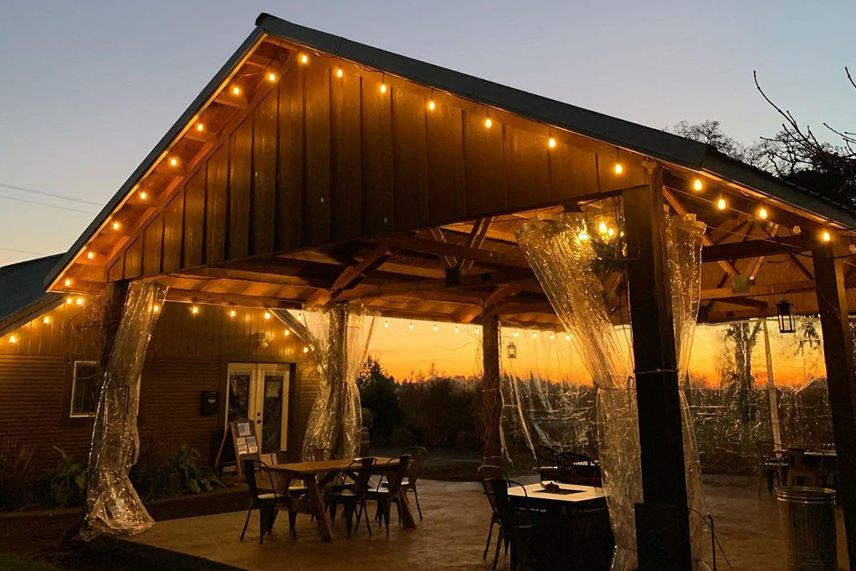 Outdoor wine tasting at Whiskey Hill, Postlewait's